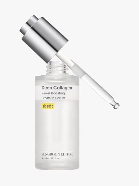Sungboon Editor Deep Collagen Wrinkle Filler Serum in branded component on a light gray background