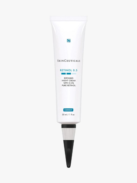 Retinol 0.5 in branded tube component on a light gray background