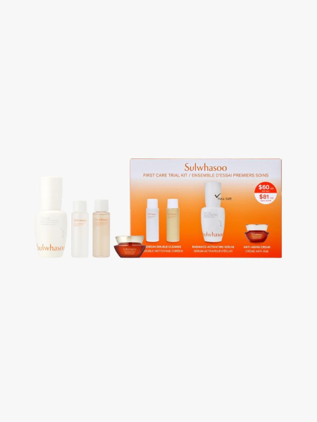 Sulwhasoo First Care Trial Kit in branded components on a light gray background